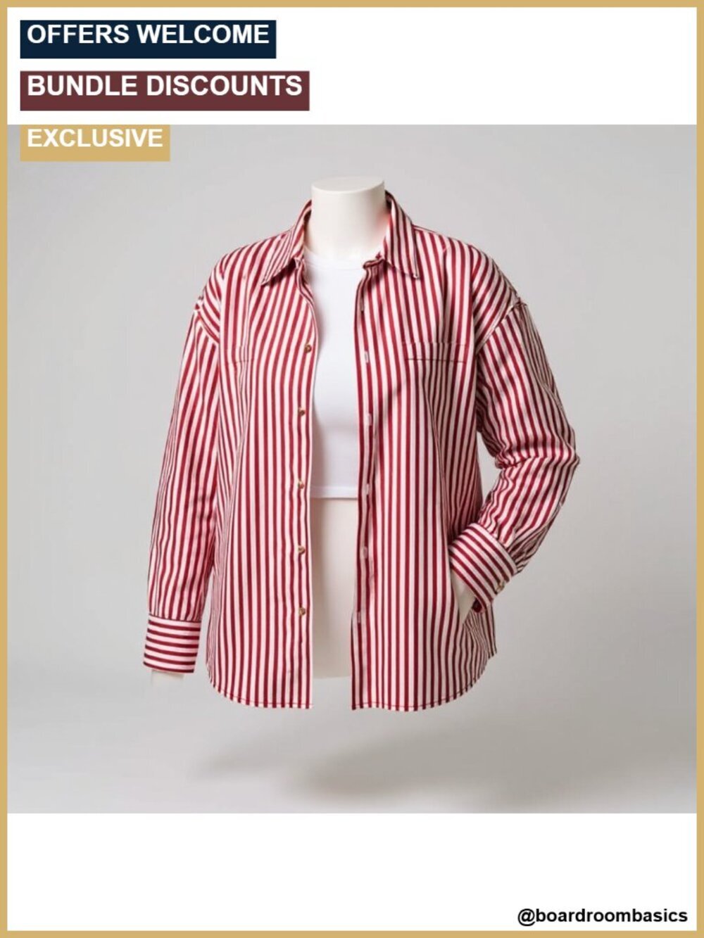 Plus Size Button Down Shirt Striped Long Sleeve Blouse with Pocket